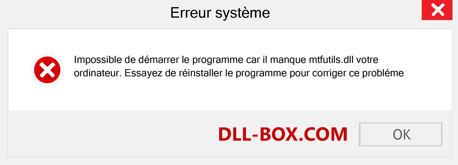 Le fichier mtfutils.dll est manquant ?. Télécharger pour Windows 7, 8, 10 - Correction de l'erreur manquante mtfutils dll sur Windows, photos, images